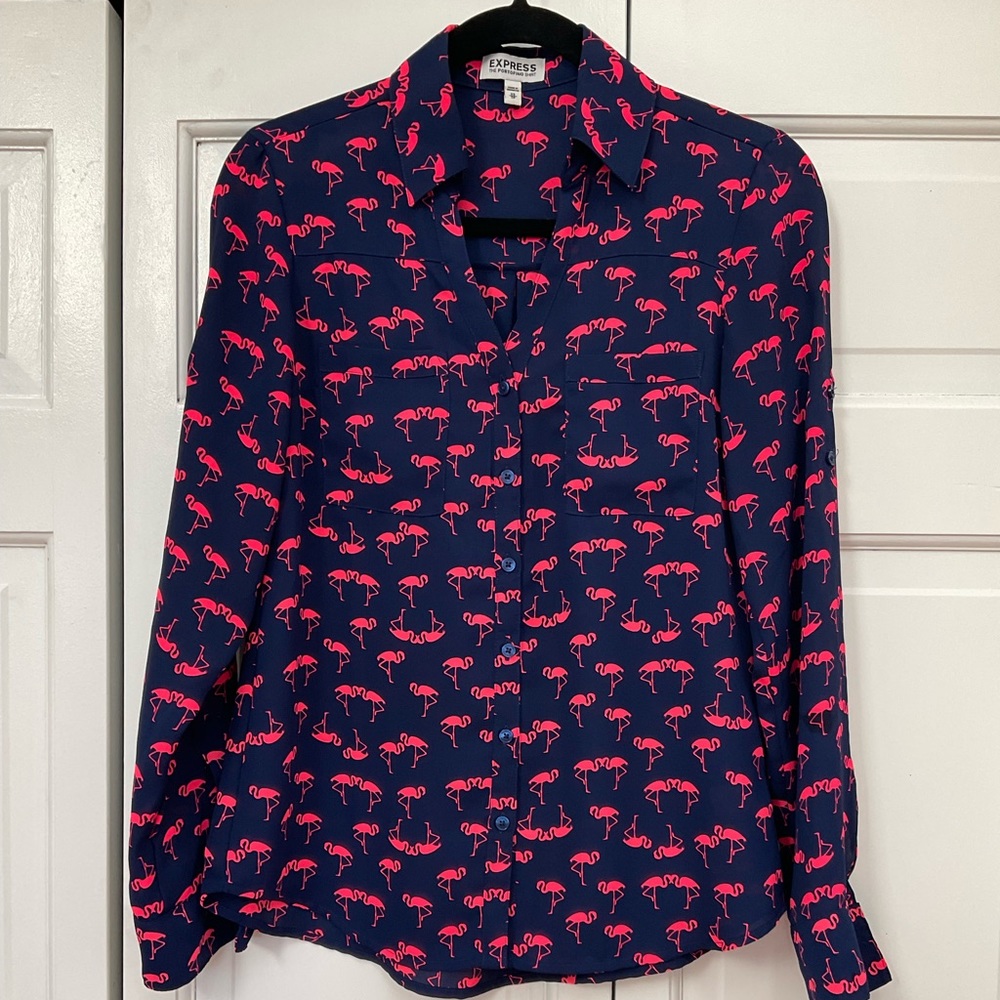Express Portofino blouse with Flamingo print size XS